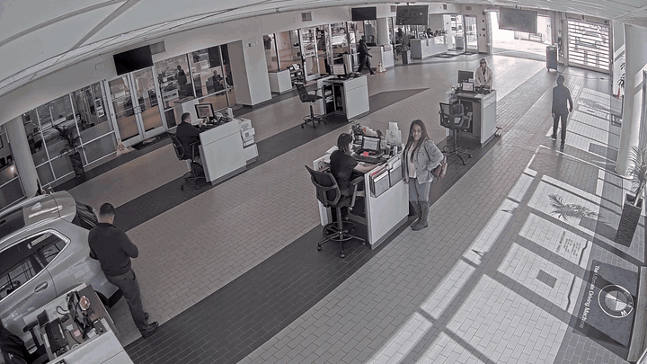 Service drive activity detected with a customer not yet greeted